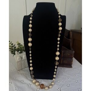Vtg Carolee Gold Tone‎ Multi Bead Ball Necklace 24" Signed